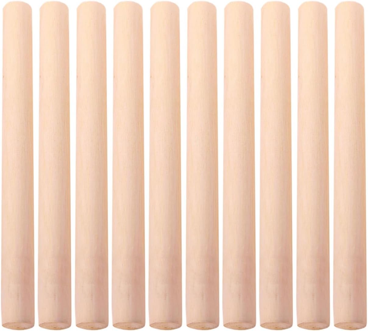 LABRIMP 10pcs Rolling Pin Wooden Dough Roller French Cookies from France Wood Biscuits Dough- Smooth Roller Wood Dough Roller Baking Tool Clay Tools Pie Crust Cake Dumpling