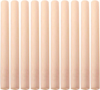 LABRIMP 10pcs Rolling Pin Wooden Dough Roller French Cookies from France Wood Biscuits Dough- Smooth Roller Wood Dough Roller Baking Tool Clay Tools Pie Crust Cake Dumpling