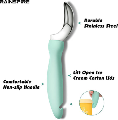 Rainspire Ice Cream Scoop Stainless Steel with Comfortable Handle, Ice Cream Scooper Heavy Duty, Ice Cream Spade Great for Spooning Frozen Hard Gelato and Sorbet, Cookie Dough, Melon, Purple