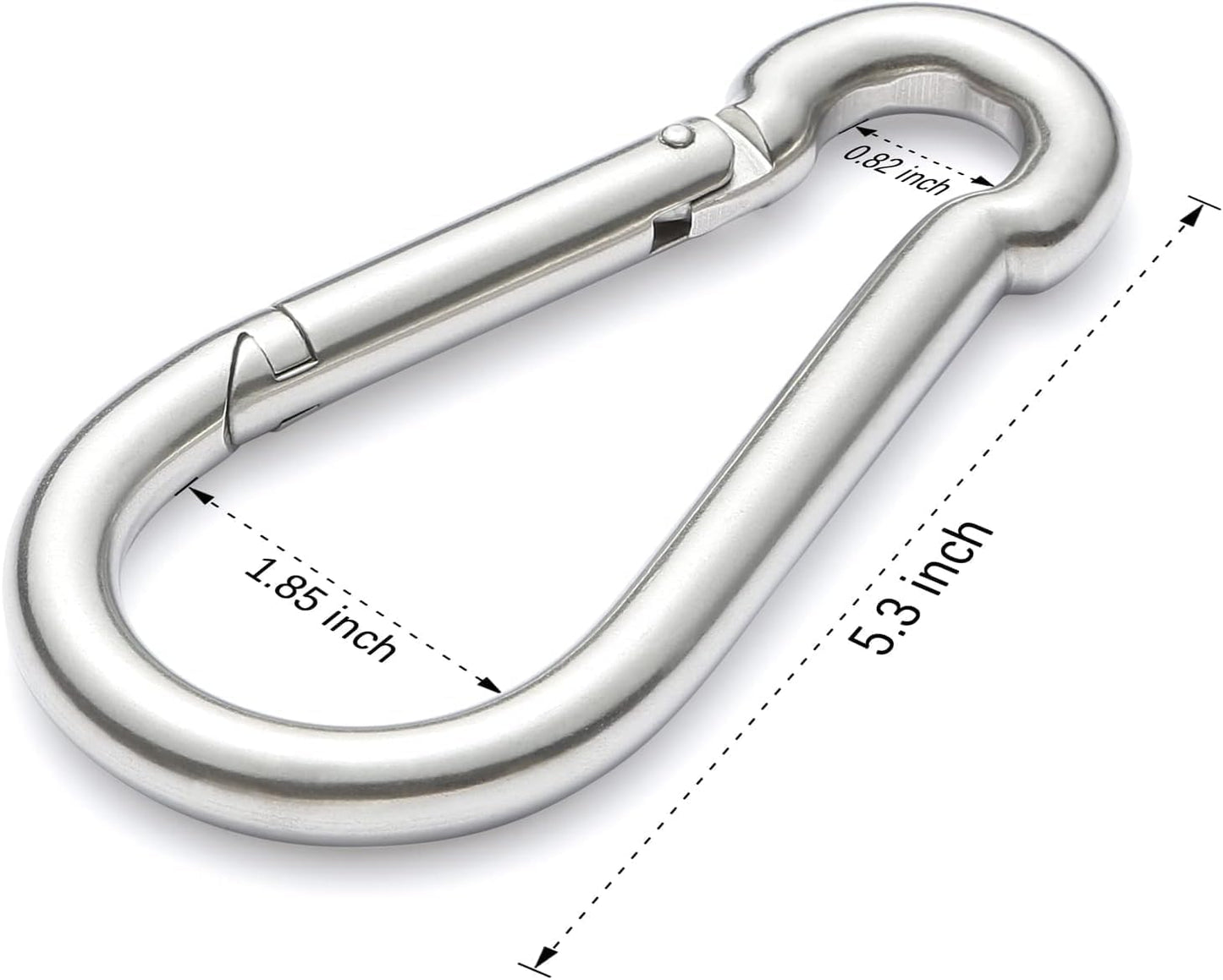 sprookber Stainless Steel Spring Snap Hook Carabiner - 304 Stainless Steel Clips, Set of 6