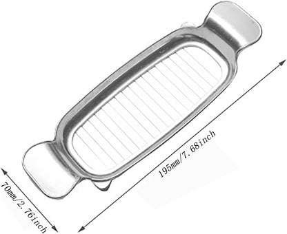 Stainless Steel Block Cheese Slicer Butter Cutter 6.5x2x19.5cm Multi Functional Sausage Ham and Egg Divider