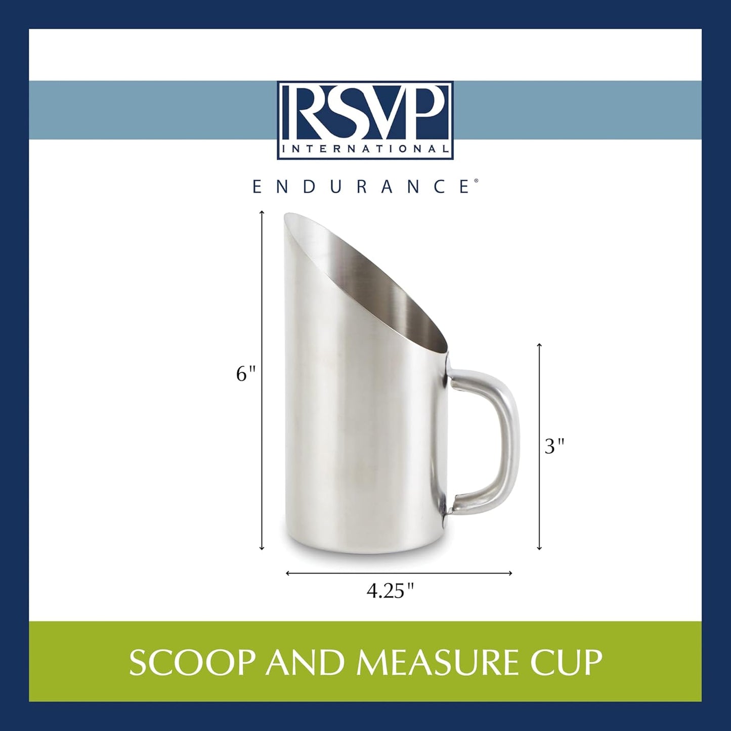 RSVP International Endurance Kitchen Collection Measuring Tools, Dishwasher Safe, Scoop & Measure, Stainless Steel