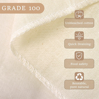 Cheese Cloths 20x20 Inch Cotton Unbleached for Straining