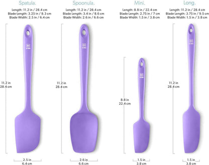 DI ORO Silicone Spatula Set - Rubber Kitchen Spatulas for Baking, Cooking, & Mixing - 600°F Heat-Resistant & BPA Free Silicone Scraper Spatulas for Nonstick Cookware - Dishwasher Safe (4pc, Black)