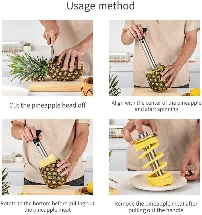 pineapple stainless steel multifunctional peeler & corer yellow