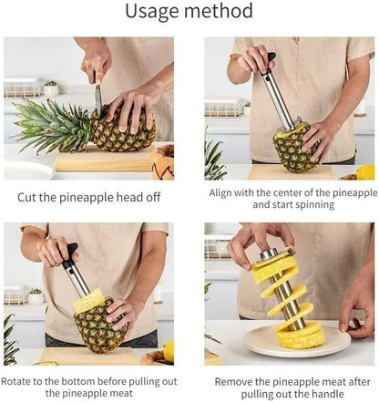 pineapple stainless steel multifunctional peeler & corer yellow