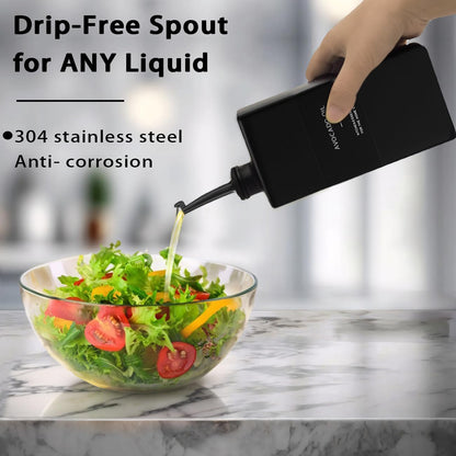 Olive Oil Dispenser Bottle for Kitchen 16.9oz, UV-Blocking Oil and Vinegar Dispenser Set, Soy Sauce Dispenser, Space Saving Design for Countertop (Green, 2pcs)