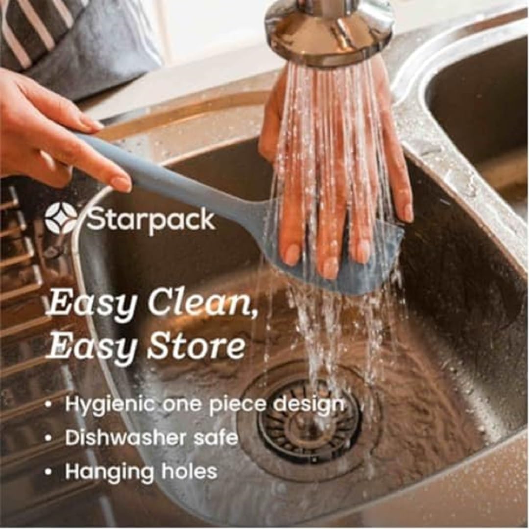 Starpack 'Flip & Whip' Premium Silicone Baking Utensils Set (5 Pcs) - 10" Green Cooking Utensils with Large and Small Spatulas, Whisk and Basting Brush - Heat Resistant to 600°F - Baking Tool Set