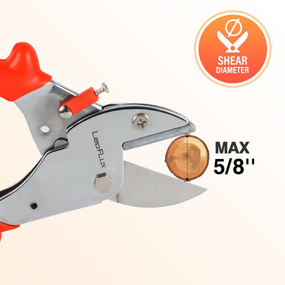 LeafLux 8" Professional Heavy Duty Anvil Pruning Shears with Anti-Rust SK-5 Blades, Garden Shears for Dry Stems and Small Branches, Gardening Scissors, Clippers for Wood, Non-Slip Handle. | LFXP1108S