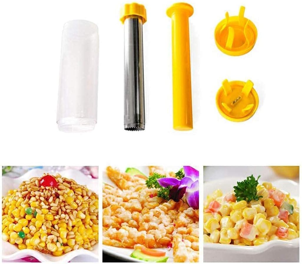 Safer Corn Thresher,Quick Corn Stripper,Stainless Steel Corn Cob Remover Cutter Corn Peeler,Removing Fresh Corn Kernels Tool,Manual Corn Threshing No Splatters,Practical Kitchen Gadgets,10.5 inch