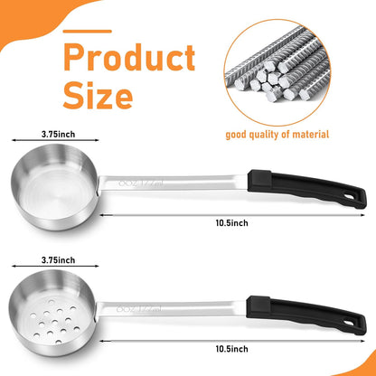 Teenyyou 4 Pcs Portion Control Serving Spoons Portion Control Spoons Ladle Scoops Food Measuring Utensils Proportion Manage Slotted and Unslotted Scoops for Weight Loss(Green,4oz)