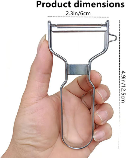 Y Stainless Steel Vegetable Peeler for Kitchen, All Metal Apple Potato Peeler with Eyes Remover, 90° Swivel Sharp Double-Sided Blade, Fruit Carrot Peeler