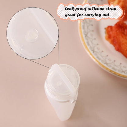 6 Pack Tiny Silicone Condiment Squeeze Bottles Small Salad Dressing Bottles to Go Travel Salad Dressing Containers for Lunch Box 60ml/2 oz Travel Sauce Bottle with Labels