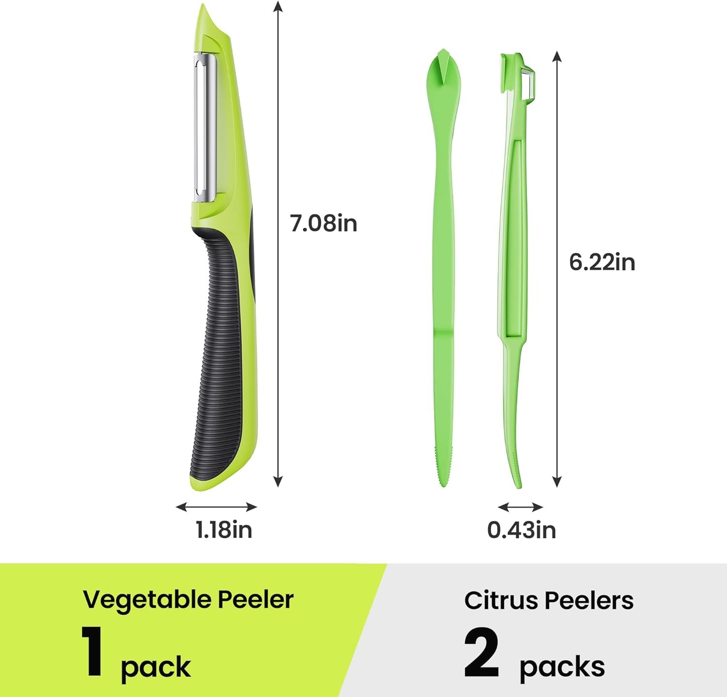 Vegetable Peeler, Swivel Potato Peelers with Handle, Green