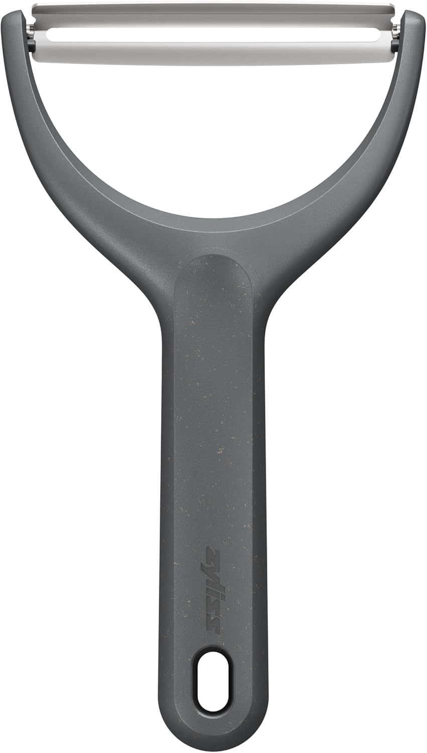 Zyliss Swivel Peeler – Ultra-Sharp Stainless Steel Blade for Potatoes, Carrots & Soft Fruits – Ergonomic Wheatstraw Grip – Built-in Eye Cutter & Safety Cover – Dishwasher Safe – Vegetable Peeler
