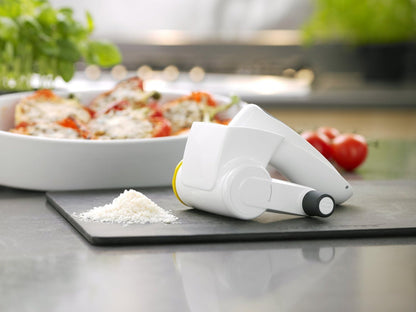Zyliss All Cheese Acid Etched Rotary Grater with Fine and Coarse Drums, 1-Pack, White