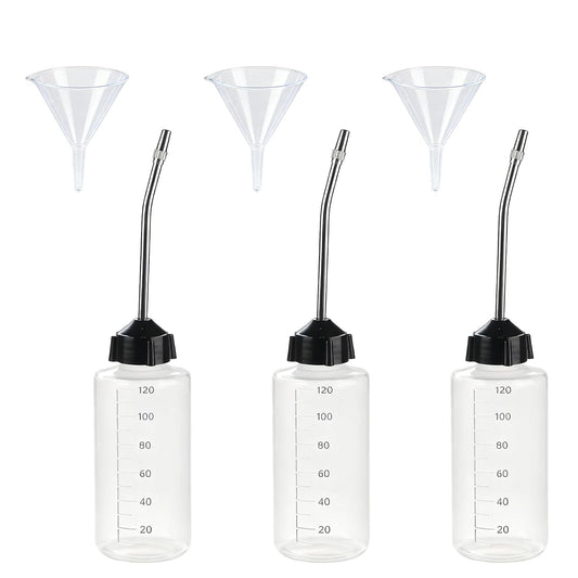 3 Pcs Needle Oiler (4 OZ), Precision Gun Oil Bottle, LDPE Oil Applicator with Extra Long 3.5 Inch Stainless Needle Tip – Easy to Use for Gun Oil, Crafts, Hinges, Sewing Machines and More
