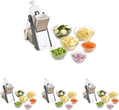 Dash Safe Slice® Mandoline - Compact, Foldable Food Slicer - Slice, Dice, Julienne & More - Perfect for Quick Food Prep - Recipe Guide Included - Aqua