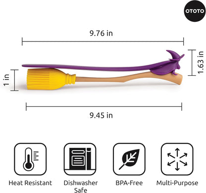 OTOTO Gnomeo Pastry Brush - Silicone Basting Brush for Cooking, Spread Oil Butter Sauce for BBQ Grill Baking, Gnomes Gifts for Women, Cute Funny Kitchen Gadgets