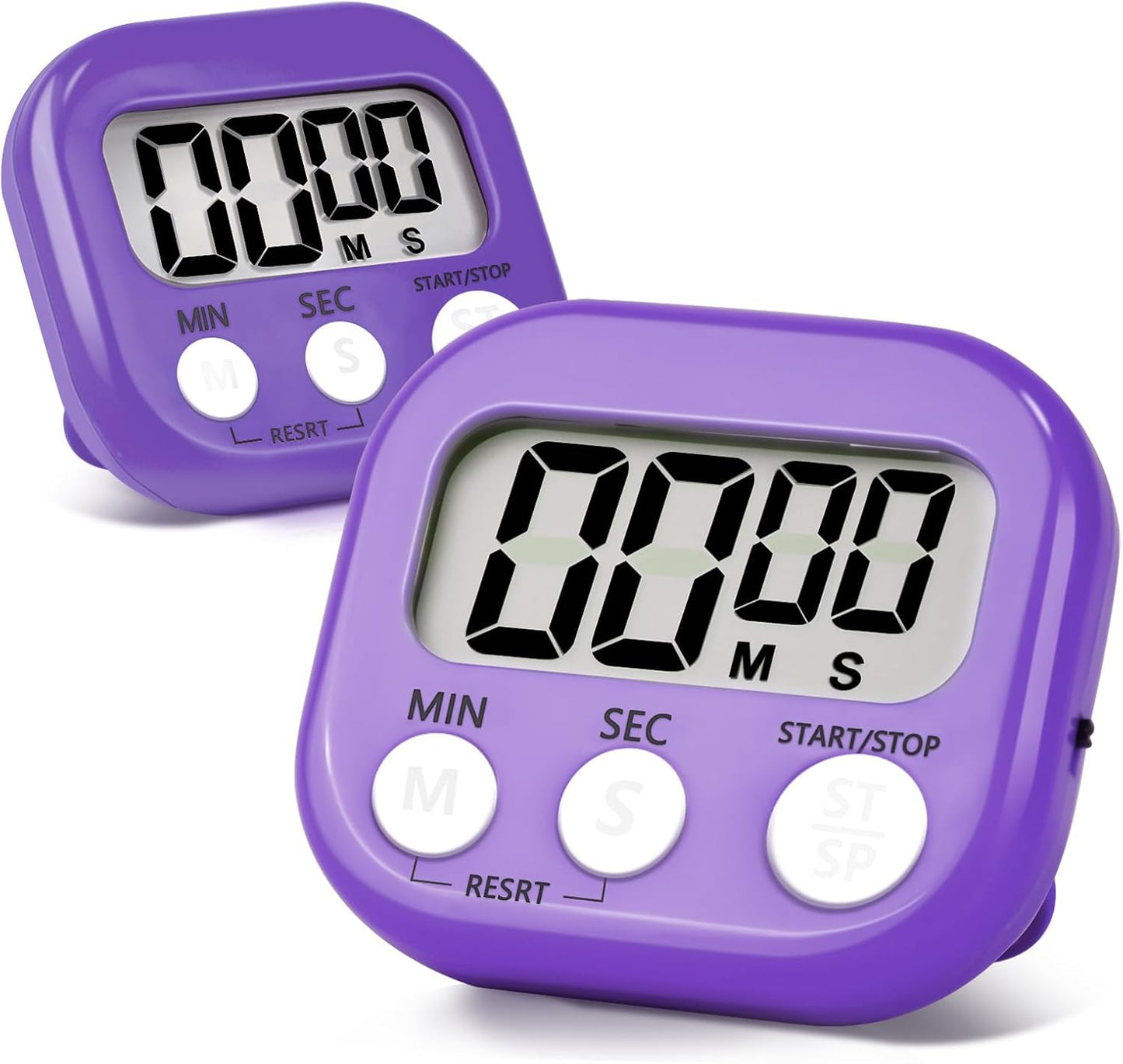 4 Pack Digital Kitchen Timer Magnetic Digital Timer with Big Display Loud Ring Cooking Timers for Cooking, Game, Gym, Break Time, Classroom(4, Pink, Green, Orange, White)