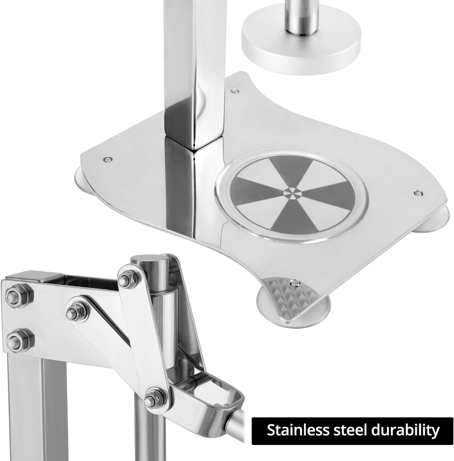QWORK Heavy Duty Manual Desktop Lemon Juicer, 304 Stainless Steel Multifunctional Orange Juicer Fruit and Nut Crusher with Non-Slip Handle