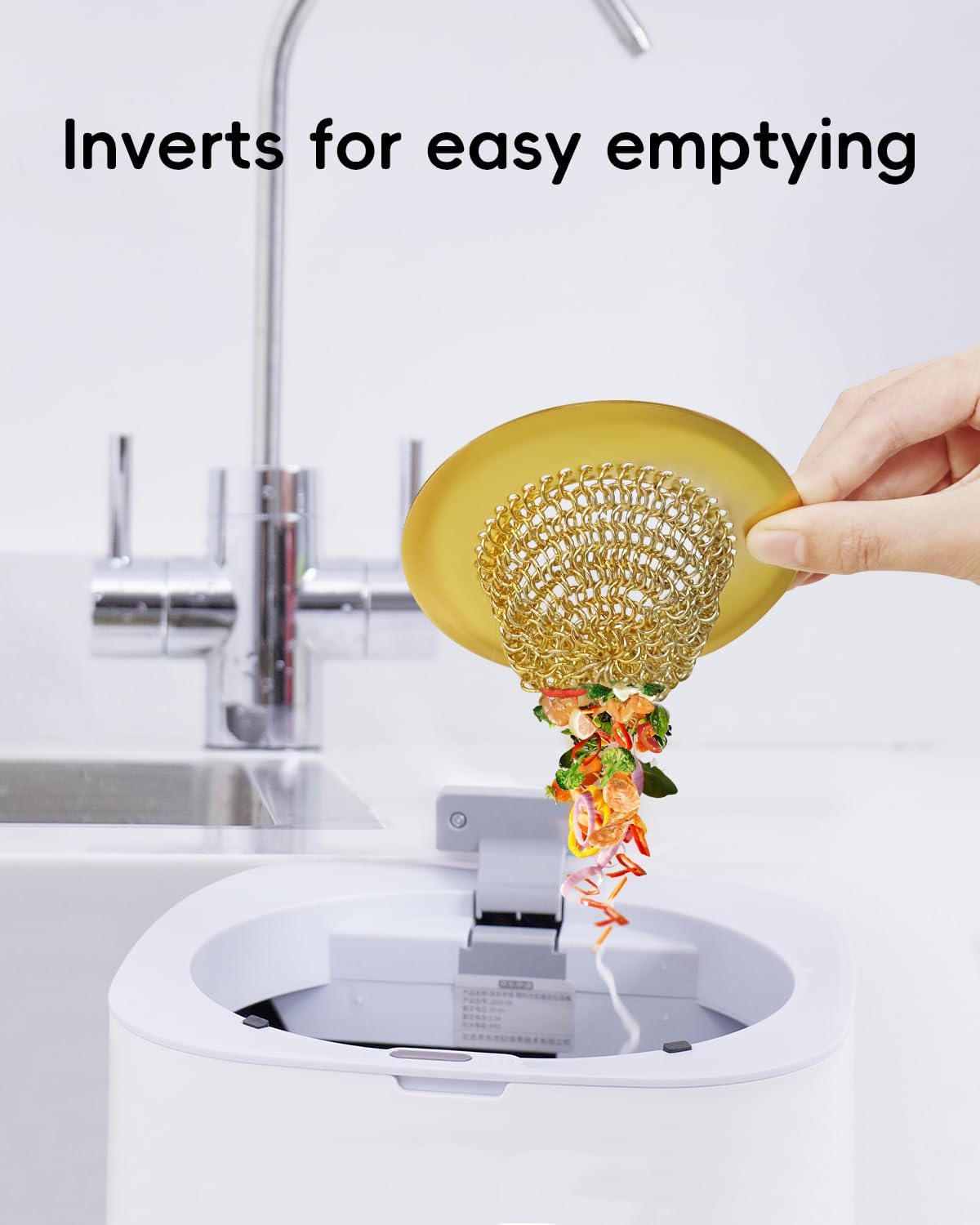 Revolutionary Kitchen Sink Drain Strainer/Patented Reversible Chain Mesh, Effortless Cleaning & Debris Catcher, Large Capacity, Anti-Clog, 304 Stainless Steel & Rust-Proof/Handmade
