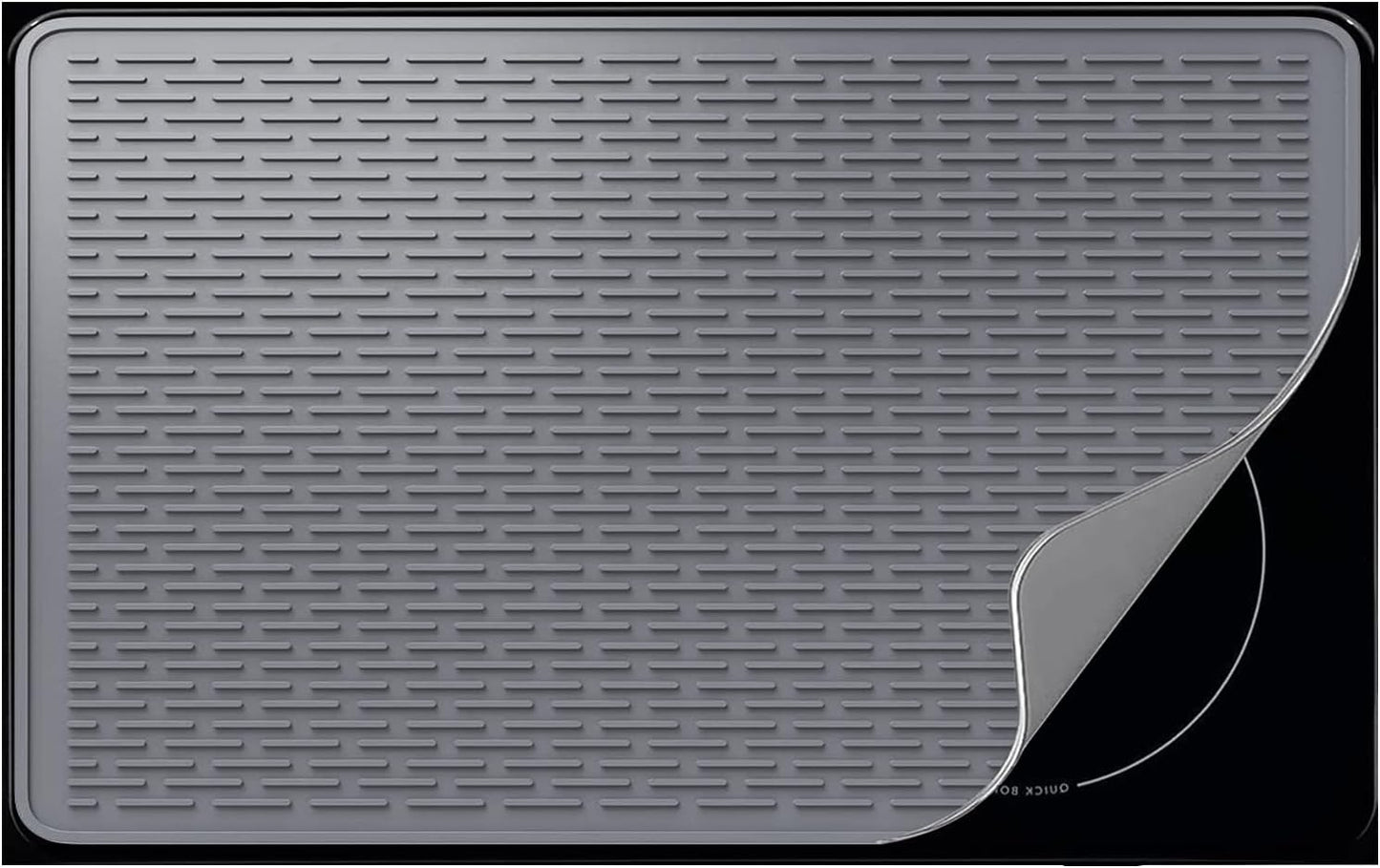 Stove Top Cover for Electric Stove- Range Covers for Electric Stove,Silicone XXL Dish Drying Mat, Glass Cooktop Covers, Flat RV Range top Mats (Black, 28"x20")