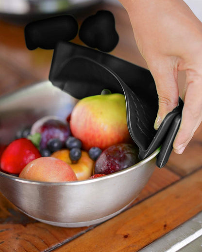 Heat Resistant Silicone Pot Strainer, Clip on Pots Pans, Pan Strainer for all Pots and Bowls - Black (LJ-ZLK-1127B1)