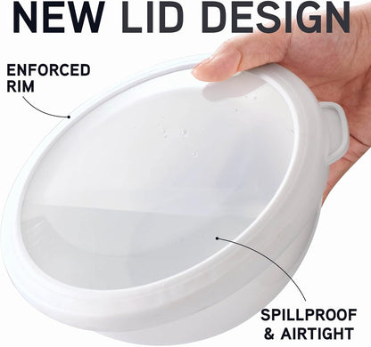 COOK WITH COLOR Mixing Bowls with Lids - 12 Piece Plastic Nesting Bowls Set includes 6 Prep Bowls and 6 Lids, Microwave Safe Mixing Bowl Set, Sage Embossed - Colors B