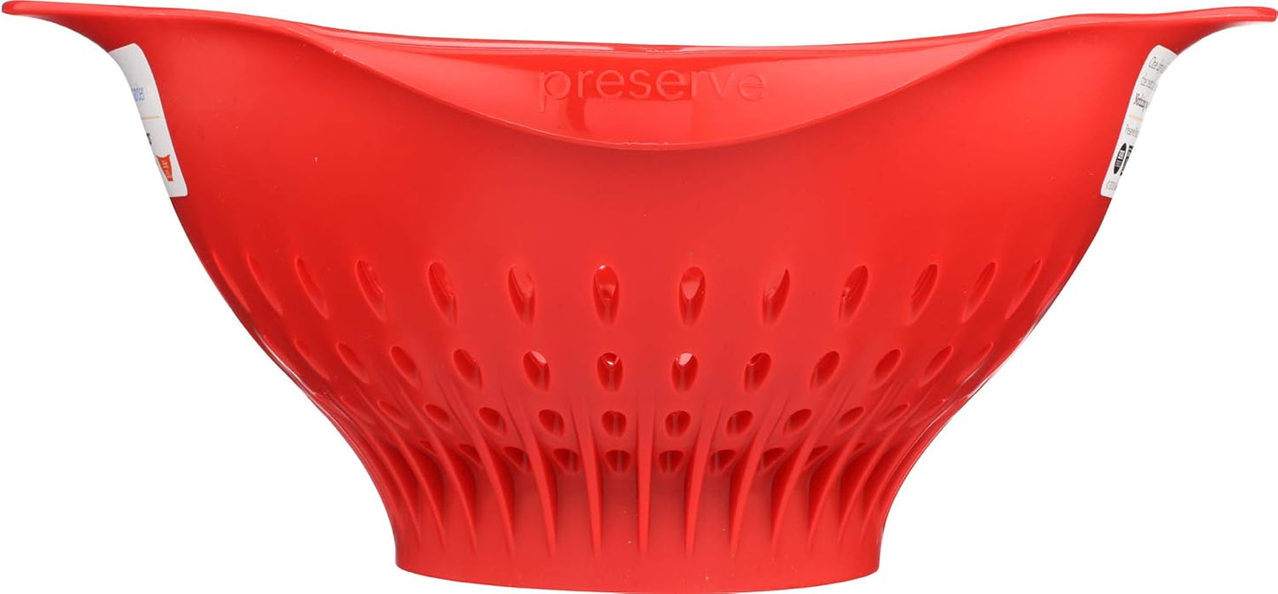 Preserve Small Colander, Made from Recycled Plastic, 1.5 Quart Capacity, Red