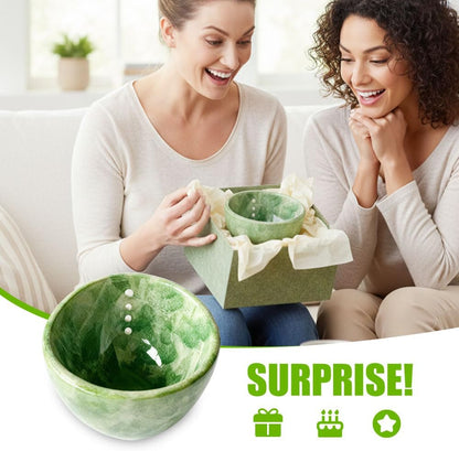 Herb Stripper Bowl, 2026 New Ceramic Herb Stripper with 4 Sizes of Round Holes, Efficient Herb Peeling Cup for Kitchen (White, Resin Version)
