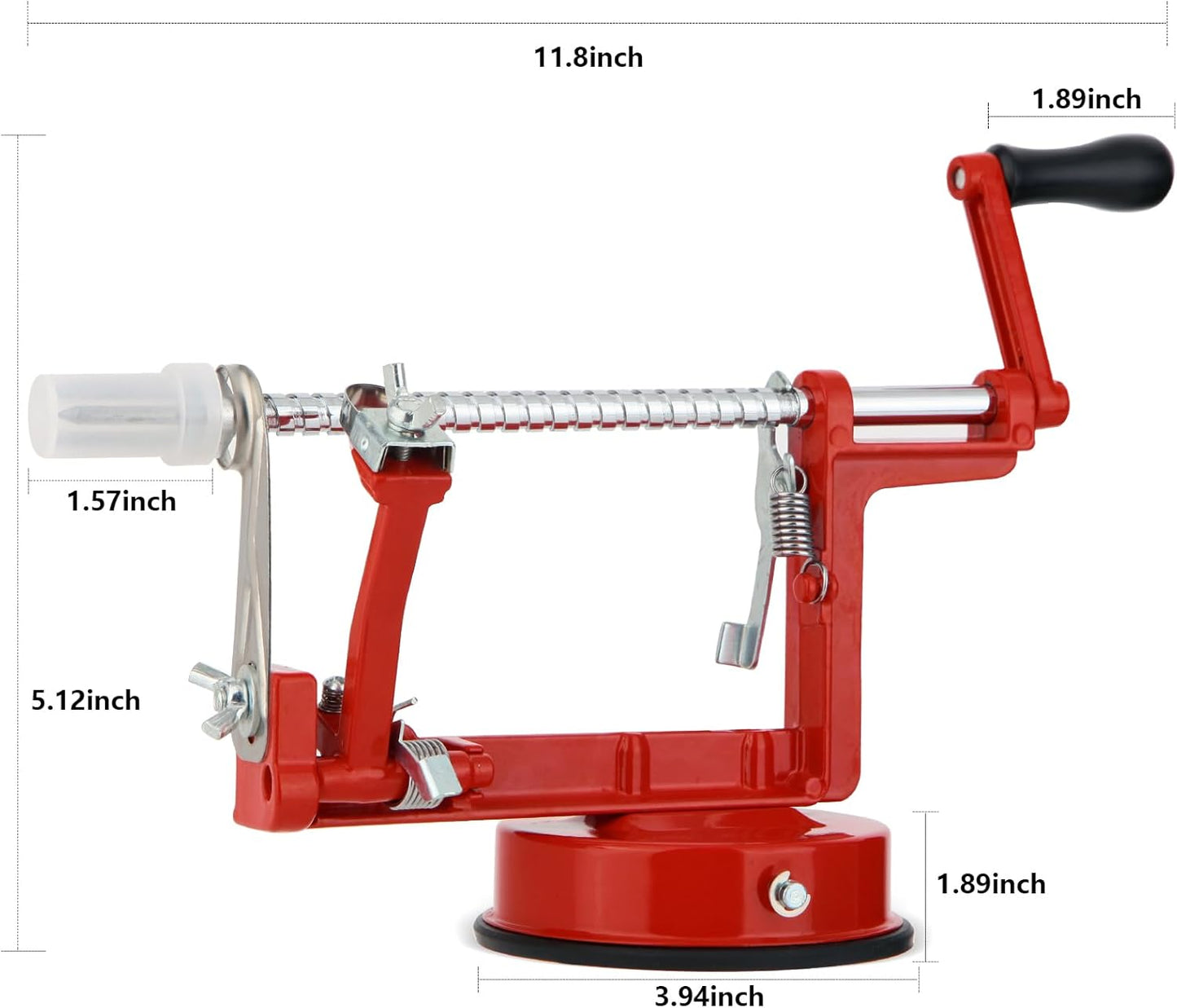 Apple Peeler Corer,Apple Slicer With Stainless Steel Blades,Fruit Cutter Machine, Convenient and Funny, Creative Kitchen Tool Gift for Baking Lover（Red）