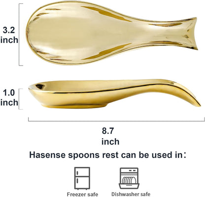 Spoon Rest for Stove Top, Ceramic Large 8.7 Inch Spoon Holder for Kitchen Counter, Porcelain Utensil Rest for Ladle, Spatula, Housewarming Gifts, Dishwasher Safe and Heat-Resistant, Blue(1 PC)