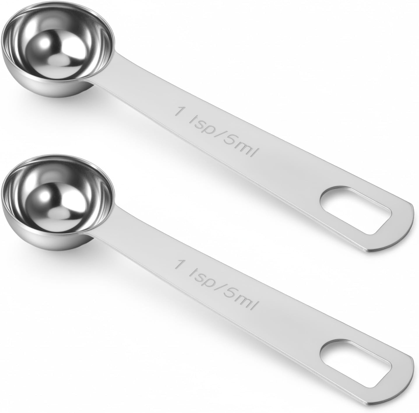 2 Pcs Teaspoon Measuring Spoons, Stainless Steel Short Design Kitchen Tools for Precise Cooking, 1/3 Tablespoon 5ml Kitchen Gadgets for Precise Measurement, Baking