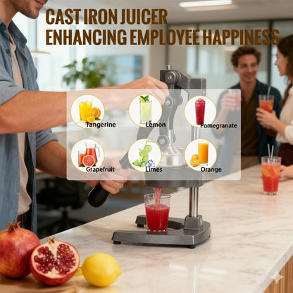 Cast Iron Juicer, Cast Iron Juicer Hand Press Heavy Duty for Squeeze Fresher Juice from Oranges, Lemons, Pomegranates, Effortless, Stable, Easy Clean for Home, Bar, Commercial Use