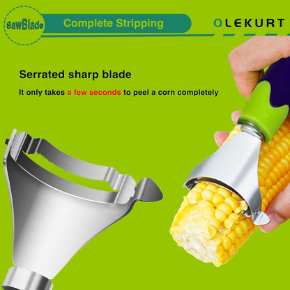 Corn Shaped Corn Stripper, Corn Peeler for Corn on the Cob Remover Tool, Corn Thresher with Good Grips (Green-yellow)…