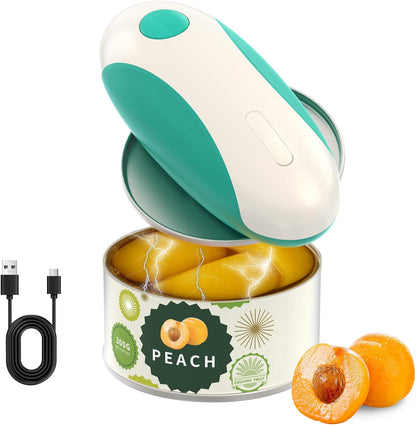 CIRCLE JOY Electric Can Opener, One-Touch Automatic Can Opening with Smooth Edges, Food Safety Handheld Battery-Operated Can Opener for Kitchen and Seniors, Black
