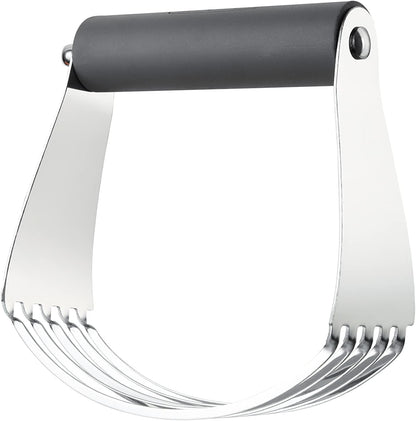 Spring Chef Dough Blender, Top Professional Pastry Cutter with Heavy Duty Stainless Steel Blades, Medium Size, Black