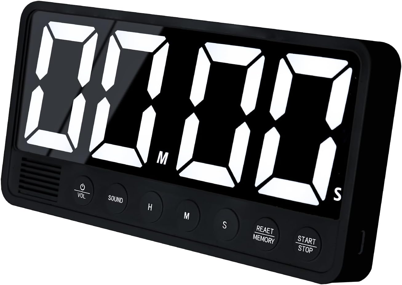 Digital Kitchen Timer - 7.1” Extra Large Display LED Magnetic Rechargeable Countdown/Up Timer, w/6 Alarms 4 Levels Volume Memory Function for Cooking, Classroom, Office, Home Gym(Black)