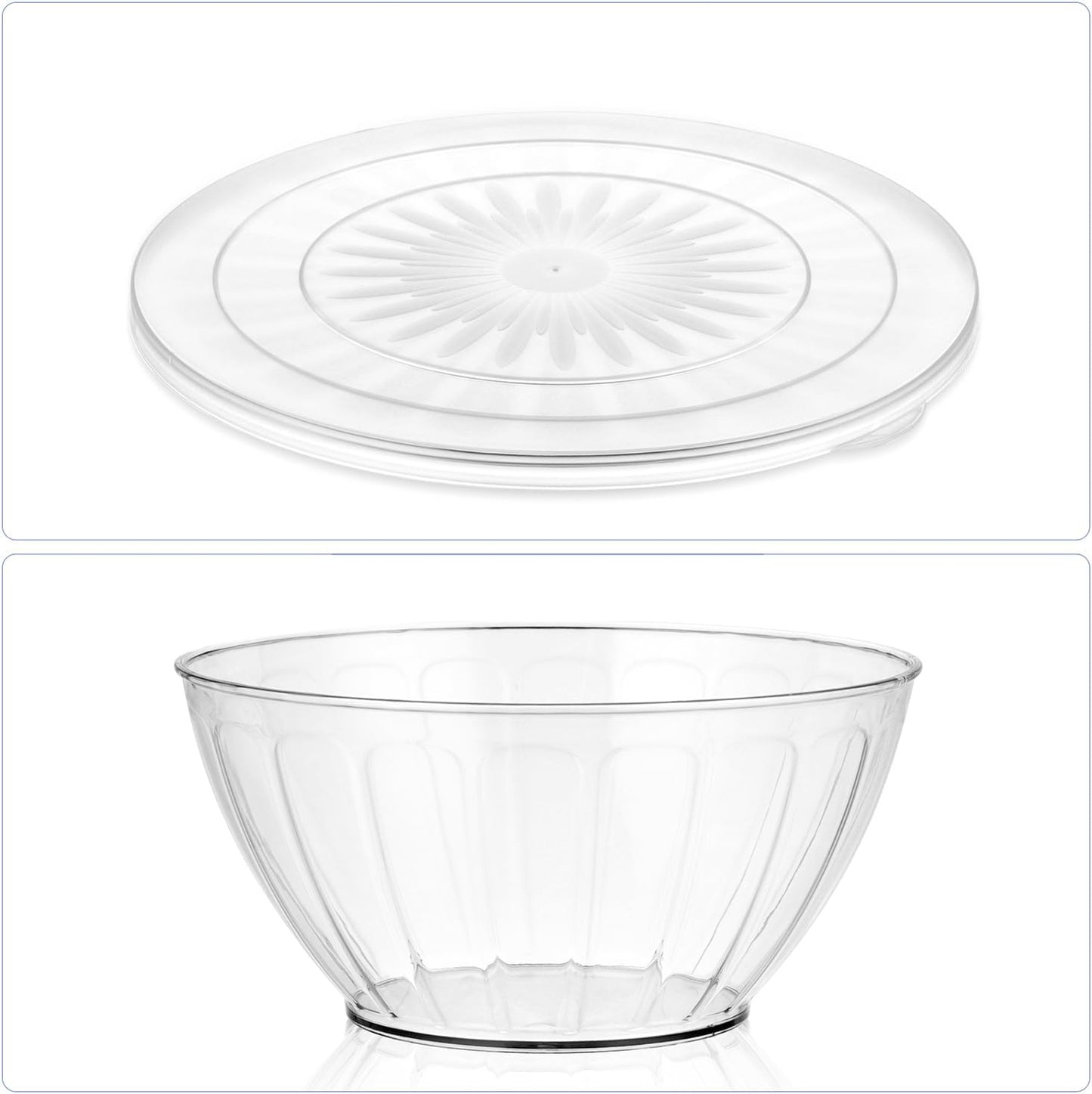 MOLIGOU 5 Pack Extra Large Mixing Bowls with Lids Set, Plastic Nesting Bowls for Meal Prep, Baking, Serving, 7.2/4.7/2.9/1.8/0.9 qt