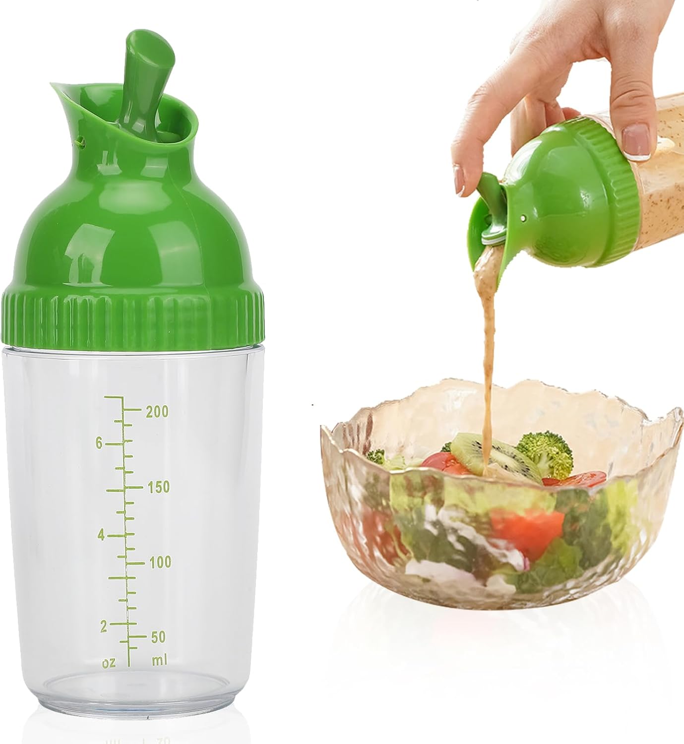 VINGVO 200ml Salad Dressing Container, Condiment Bottles, Salad Dressing Bottles Salad Dressing Shaker Prevent Leakage Salad Dressing Jar with Lid