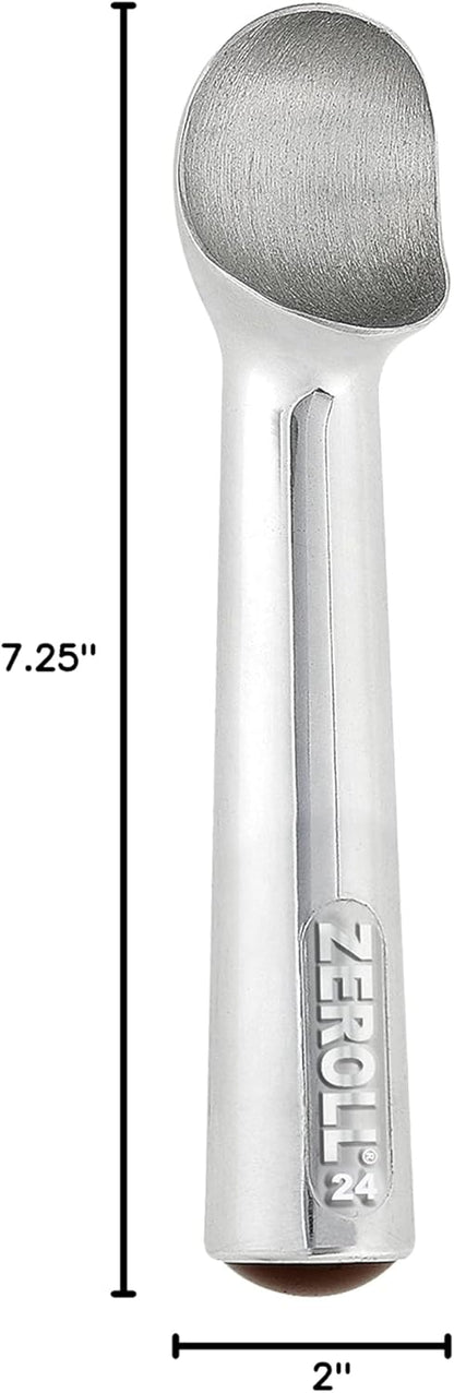 Zeroll Original Ice Cream Scoop Unique Liquid Filled Heat Conductive Handle Simple One Piece Aluminum Design Easy Release Made in USA, 2.5-Ounce, Silver