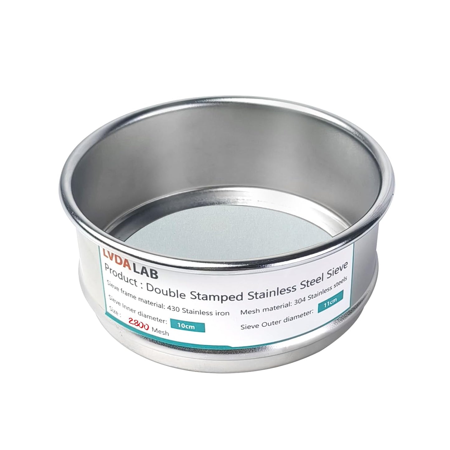 304 Stainless Steel Mesh Lab Sieve, 325 Mesh (0.045mm) Aperture Test Sieve, 4inch(10cm) Economy Standard Analysis Sample Test Sieves for Industrial Laboratory Homes - Colors A