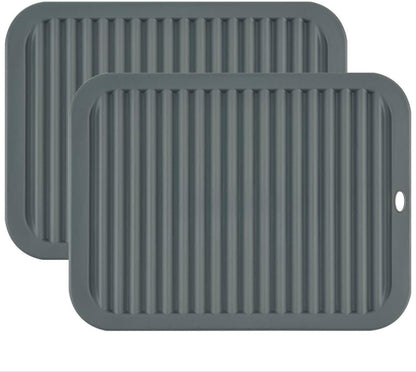 Silicone Hot Pads for Kitchen, Trivets for Hot Pots and Pans, Multi-Purpose Trivets for Quartz Countertops, Non Slip Trivet Mat, Silicone Mats for Kitchen Counter Pot Holders Set 2 Black