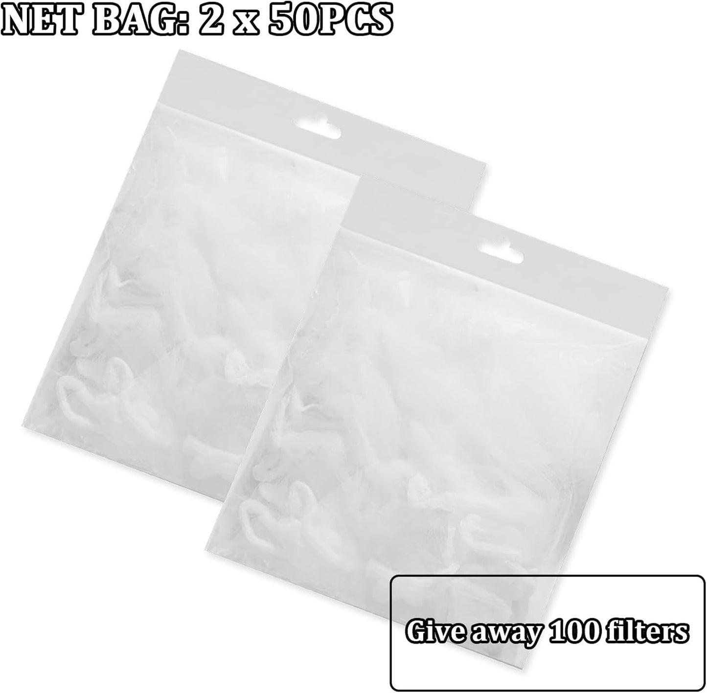 Kitchen Sink Strainer with 100 PCS Filter Mesh Bag, Food Waste Filter Basket, Suction Cup Folding Washing Vegetables and Fruits Drying Bag Holder(Silver)