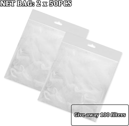 Kitchen Sink Strainer with 100 PCS Filter Mesh Bag, Food Waste Filter Basket, Suction Cup Folding Washing Vegetables and Fruits Drying Bag Holder(Silver)