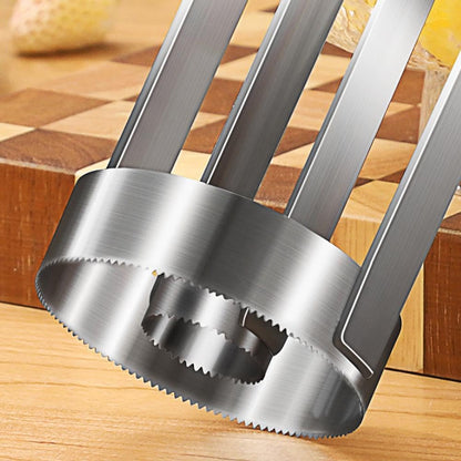 Stainless Steel Pineapple Corer – 304 Heavy Duty Fruit Slicer & Core Remover, 10-Second Pineapple Peeler Tool, Ergonomic Kitchen Gadget for Pineapple Rings, Easy Storage (7.9" Height)