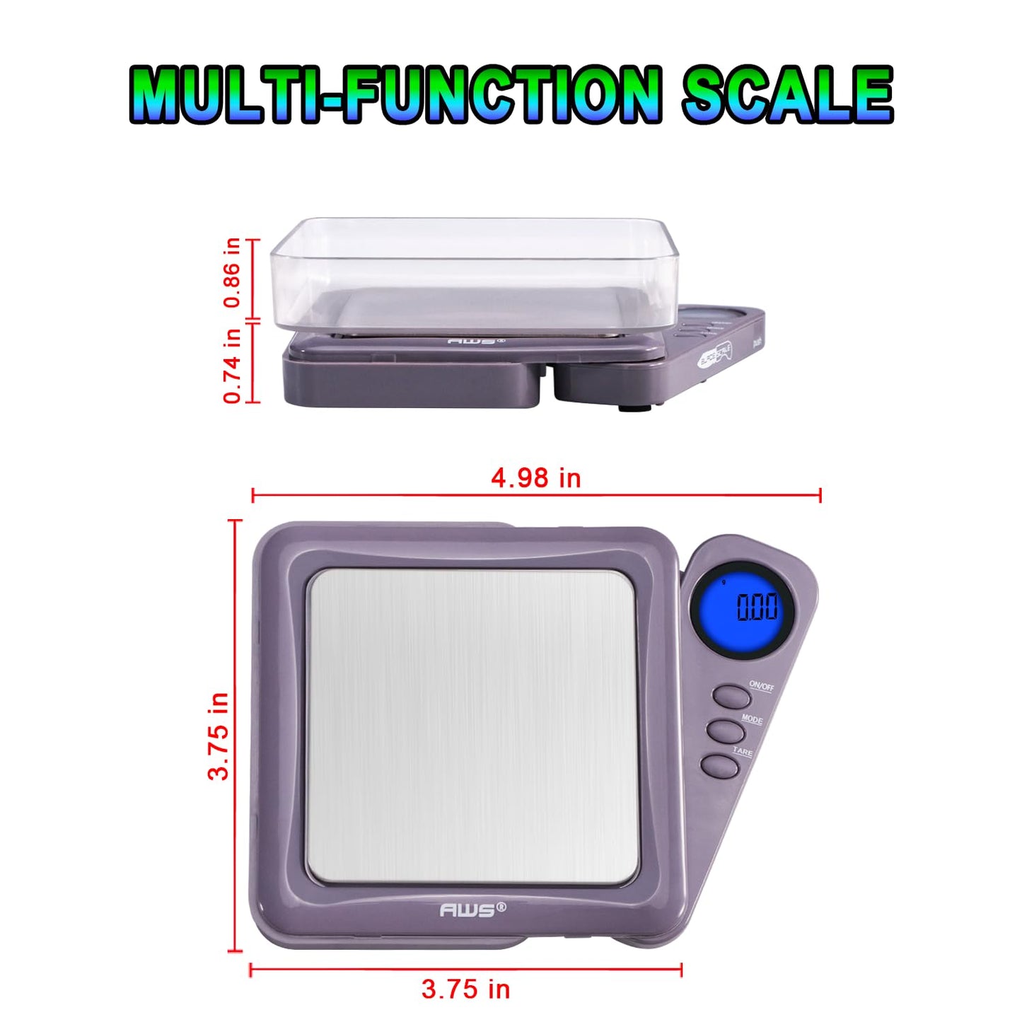 American Weigh Scales Blade Series Digital Pocket Gram Scale 1000g x 0.1g | Precision Mini Scale 0.1g Accuracy, Pocket Scale for Kitchen, Gold, Gems & Coin Scale, Smart Digital & Compact Scale