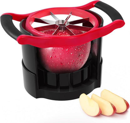OOKUU Large Apple Slicer Corer with Base, 8-Blade Heavy Duty Stainless Steel Cutter, Upgraded Design Slices All the Way Through, Ultra-Sharp Fruit Wedger