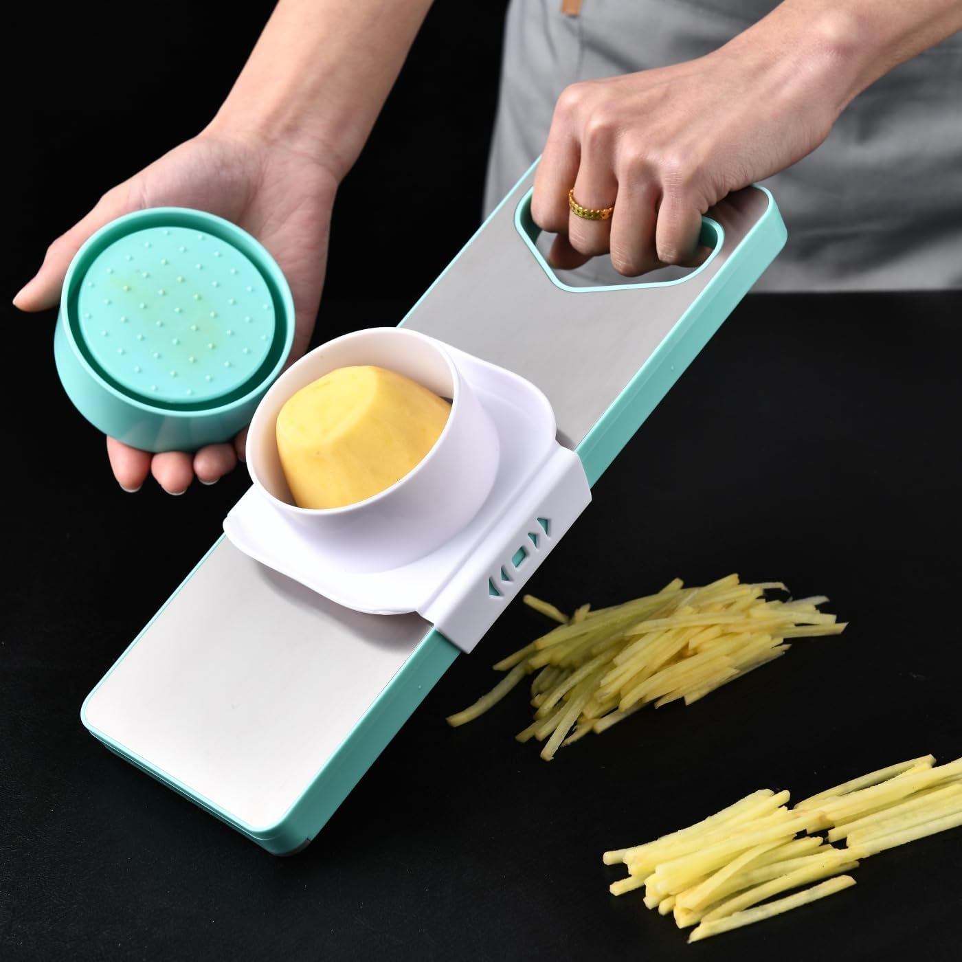 Vegetable Chopper and Spiralizer, Food Chopper with Container, Fruit Slicer, Kitchen Gadgets & Gifts, Home Essentials